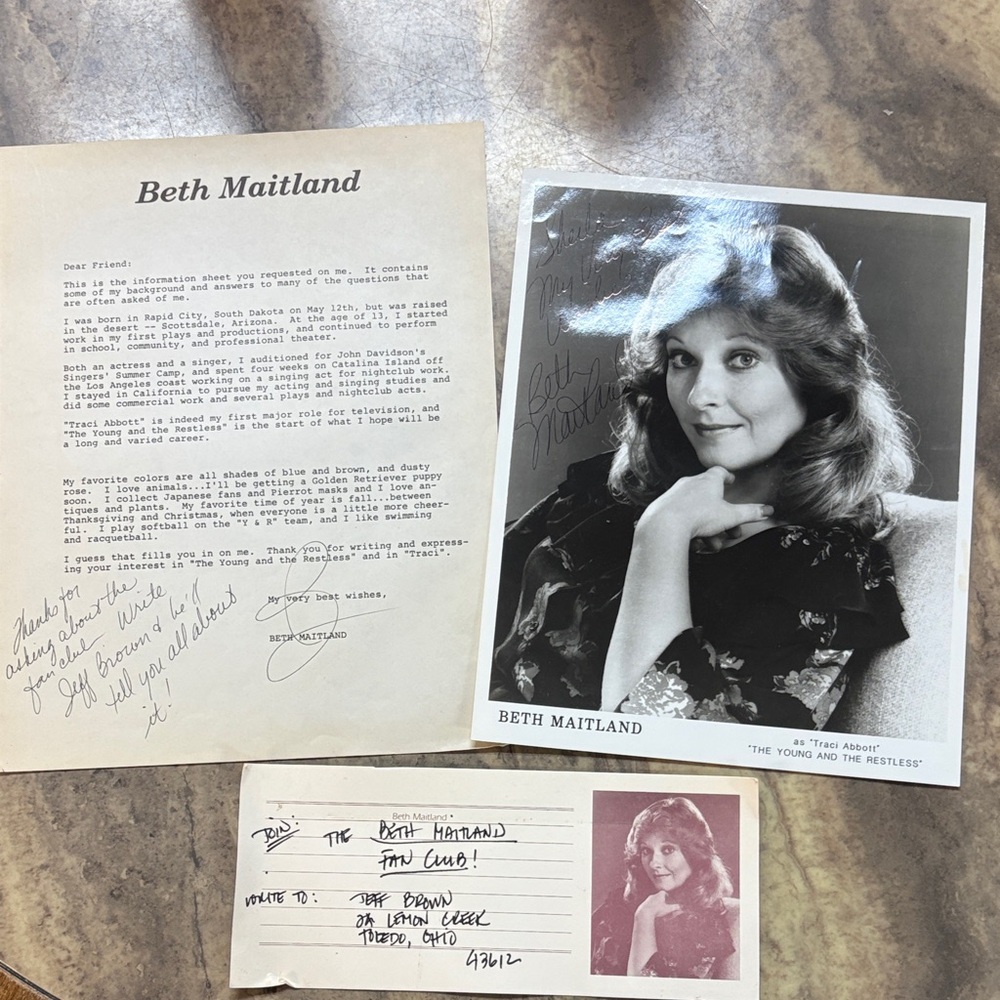 Beth Maitland signed photo